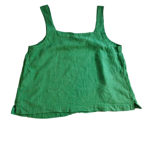 A New Day Green Linen & Rayon Womens Sleeveless Tank Top Size M Relaxed fit - Picture 2 of 7